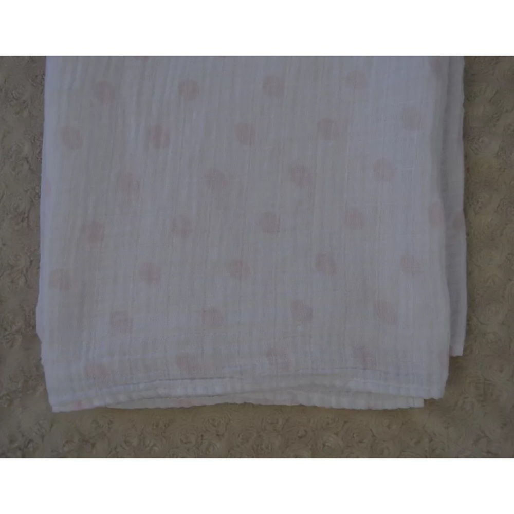 Swaddle Designs Polka Dot Baby Blanket Swaddle Muslin White Pink Security Lovey